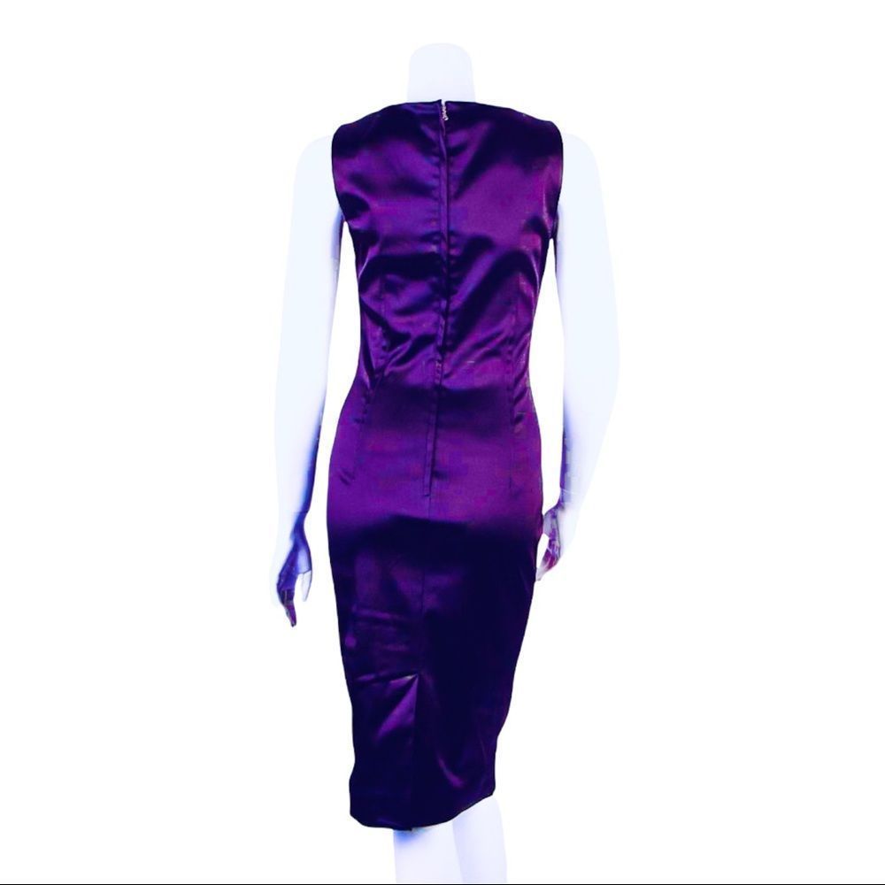 Dolce & Gabbana Purple Satin Sleeveless Midi Corset Dress Size 26/40 Small US 4 - Picture 4 of 11